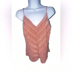 Free people burnt orange peach chevron top